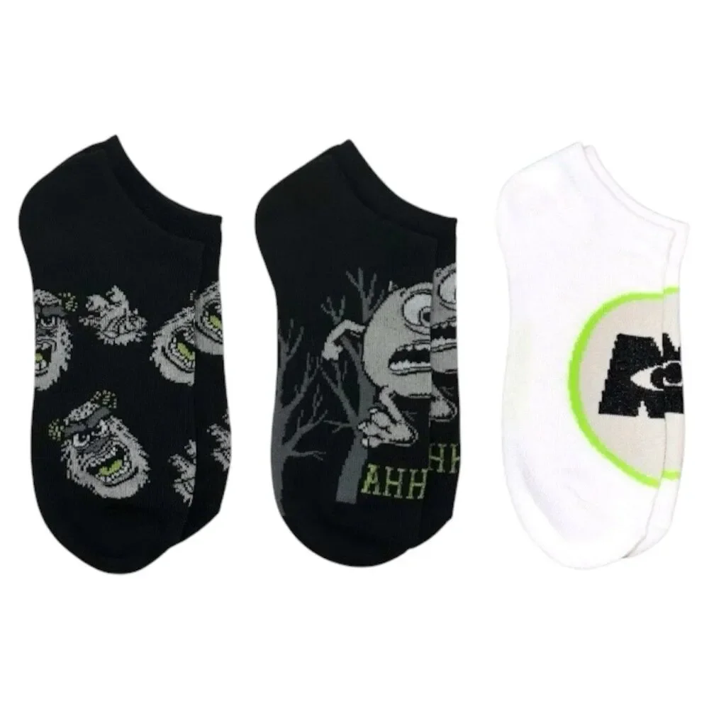 Pixar Monsters Inc. Women's 3 pack No Show Socks Size 4-10